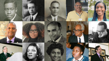 Grid featuring headshots of many famous Howard University mathematicians